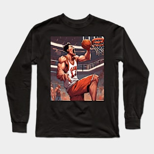 Powerfull slam dunk in pencil art Long Sleeve T-Shirt